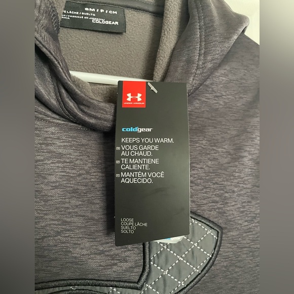 NWT Grey Heather Under Armour Coldgear Sweatshirt Hoodie Womens Size Small - Picture 4 of 8